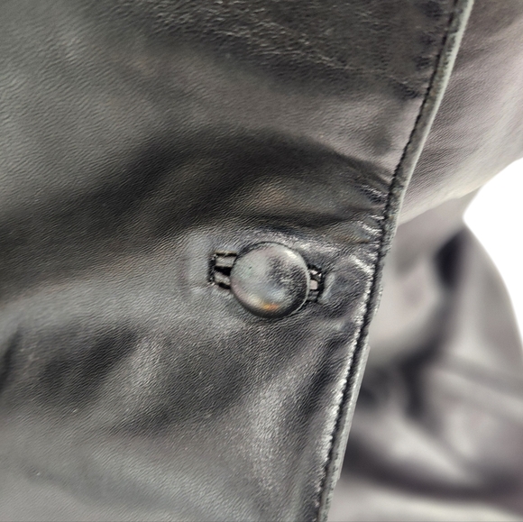 Alaska vintage Button-down Leather Jacket Size Small black - Picture 6 of 11